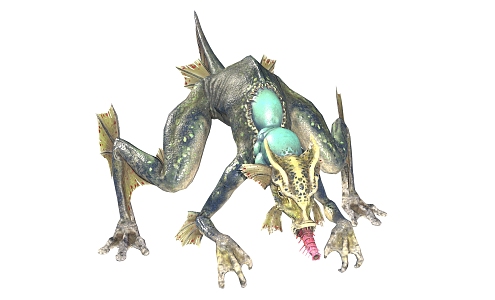 Modern game character lizard monster 3d model