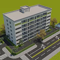 Multi Storey Residential Building With Balconies Greenery Trees And Roadside Access