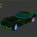 Black Vintage Coupe With Sleek Body Blue Windows And Silver Wheels On Reflective Surface