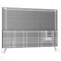 Modern Slim TV With Vibrant Colorful Wave Display And Black Stand