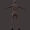 Menacing Humanoid Creature With Emaciated Body Open Arms And Skeletal Features 3d model