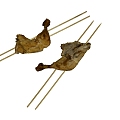 Grilled Chicken Legs with Skewers Grilled Chicken Legs Barbecue 3d model