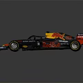 Red Bull Formula 1 Race Car Featuring Red Yellow Black Aerodynamic Design And Rear Wing