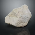 Light Colored Natural Stone with Rough Surface and Natural Texture on Dark Background with Reflection
