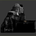 Stylish Black Platform Shoes With Shiny Material Thick Sole And Laces On Black Box