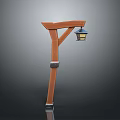 Wooden Outdoor Garden Lamp With Lantern Shade And T Shaped Stand Furniture