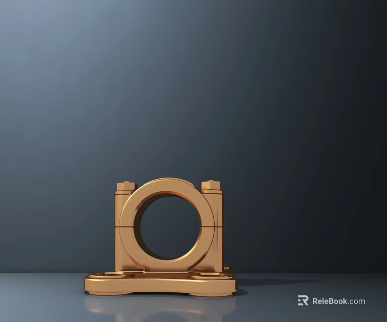 Durable Golden Commercial Equipment Featuring Circular Component And Stable Base Design 3d model 