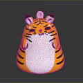 Adorable Yellow Tiger Plush Toy With Black Stripes And Cute Face