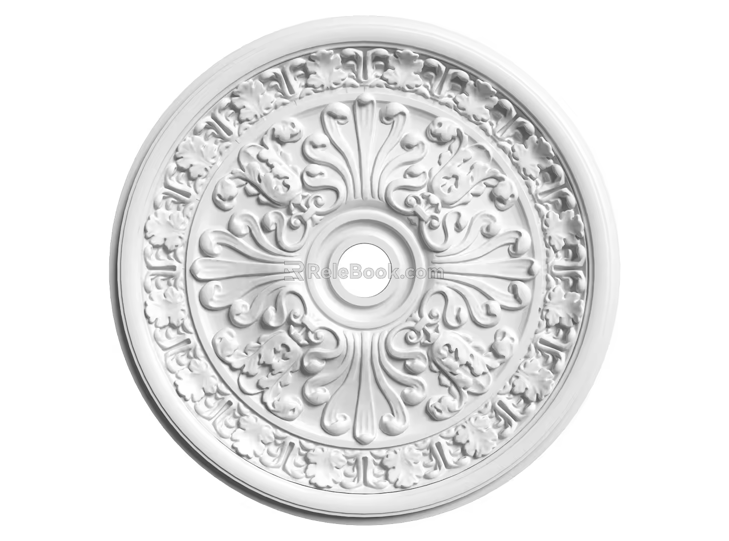 European-style lamp panel gypsum component carved 3d model