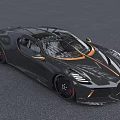 Black Luxury Sports Car With Gold Accents And Sleek Aerodynamic Design