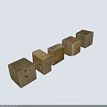 Wooden Cubes Made Of Natural Wood With Rustic Texture And Solid Structure 3d model