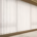 Modern White Slatted Curtains In Bright Room With Natural Light And Clean Design