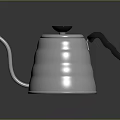 Stainless Steel Kettle With Long Spout Curved Handle And Layered Reflective Design
