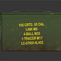 Green Military Ammunition Box With 50 Caliber Link M9 Ball M33 And Tracer M17