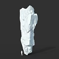 White Irregular Rock Formation Large Sculptural Structure with Small Figure at Base for Scale 3d model