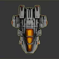 Futuristic Spacecraft With Silver Body And Orange Cockpit For Sci Fi Exploration