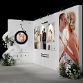 Commercial Wedding Photo Exhibition Equipment With Spotlights And Flower Decorations