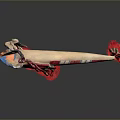 Traditional Ethnic Decorative Weapon Adorned With Red Tassels And Pom Poms Ornate Details