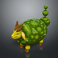 Game and Movie Character Green Leaf Covered Horned Creature With Tree Like Structure On Back