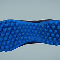 Navy Blue Soccer Shoes With Orange Tongue White Stripes And Blue Traction Outsole