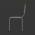 Modern Wooden Chair With Metal Frame And Comfortable Seat Backrest Design