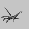 Game Movie Character Three Headed Dragon With Large Wings Scales And Yellow Background