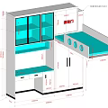 Practical Bunk Bed Design With Ladder Cabinet Wardrobe Drawers And Detailed Dimensions