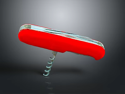 Red Multifunctional Swiss Army Knife With Bottle Opener For Daily Living Supplies 3d model