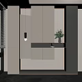 Elegant Modern Entryway Side Cabinet With Lighting Design And Decorative Details