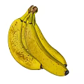 Fresh Ripe Yellow Bananas With Natural Brown Spots On White Background