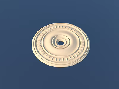 Decorative Circular Carved Sculpture With Central Hole And Intricate Edge Patterns 3d model