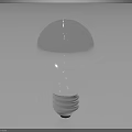 Shiny Glass Light Bulb Reflecting City Buildings And Urban Landscape