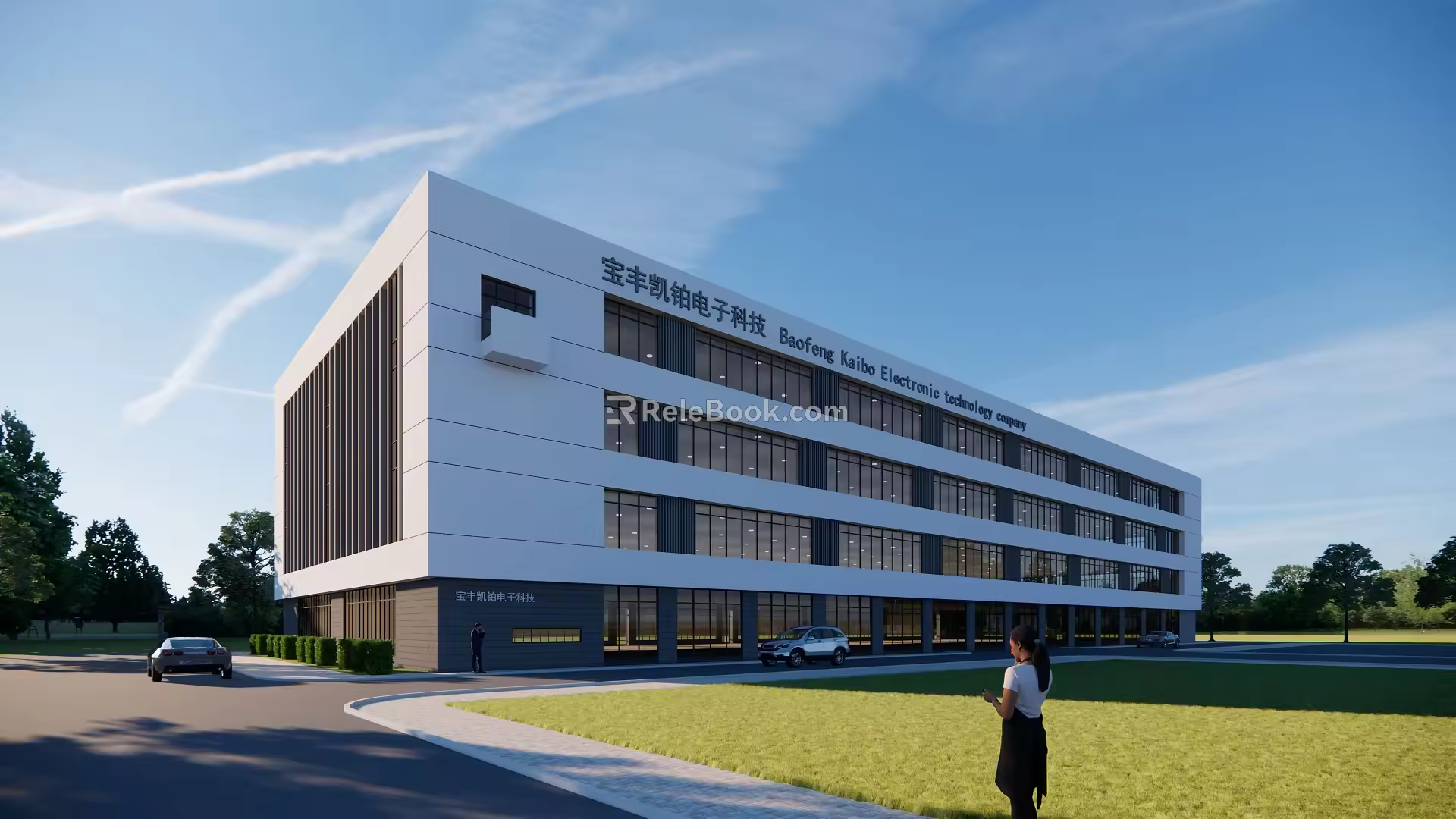 Dormitory of modern factory building 3d model