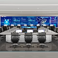 Modern Monitoring Room Intelligent Control Office 3d model