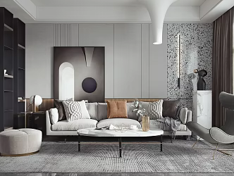 modern living room 3d model