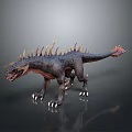 Realistic Ferocious Dinosaur Model With Sharp Claws Spikes And Dark Skin 3d model