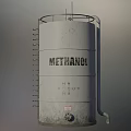 Industrial Methanol Storage Tank With Safety Sign And Chemical Structure Label