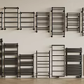 Stylish Black Bathroom Accessories With Various Metal Towel Rail Designs