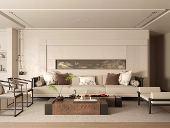 New Chinese Living Room Home Living Room 3d model