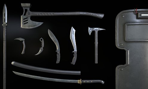 Tactical Melee Weapon Set 3d model