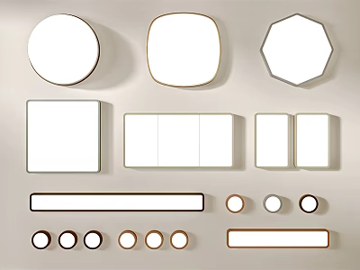 Modern Ceiling Lights with Round Square Hexagonal and Rectangular Shapes 3d model