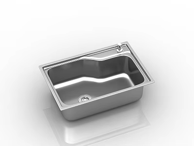 Stainless Steel Single Bowl Kitchen Sink with Smooth Surface for Home Kitchen Use 3d model
