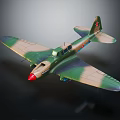 Camouflage Model Airplane With Red Nose Green And Brown Paint And Red Star On Tail