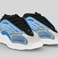 Blue White Black Casual Sports Shoes With Breathable Mesh And Stripe Design