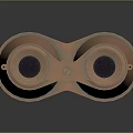 Antique Copper Binoculars Featuring Classic Design And Brass Details On Reflective Base