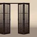 Open Black Louvered Folding Doors For Modern Interior Space Design 3d model