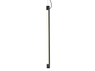 Modern Long Strip Pendant Light With Black Frame And White Illuminated Body 3d model