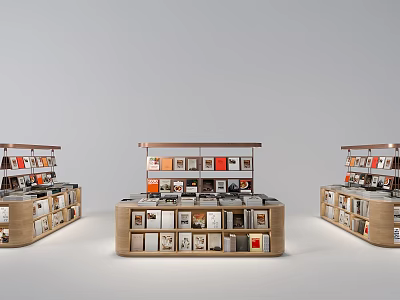 Modern Wooden Bookcase With Multiple Compartments Storing Books And Decorative Items 3d model