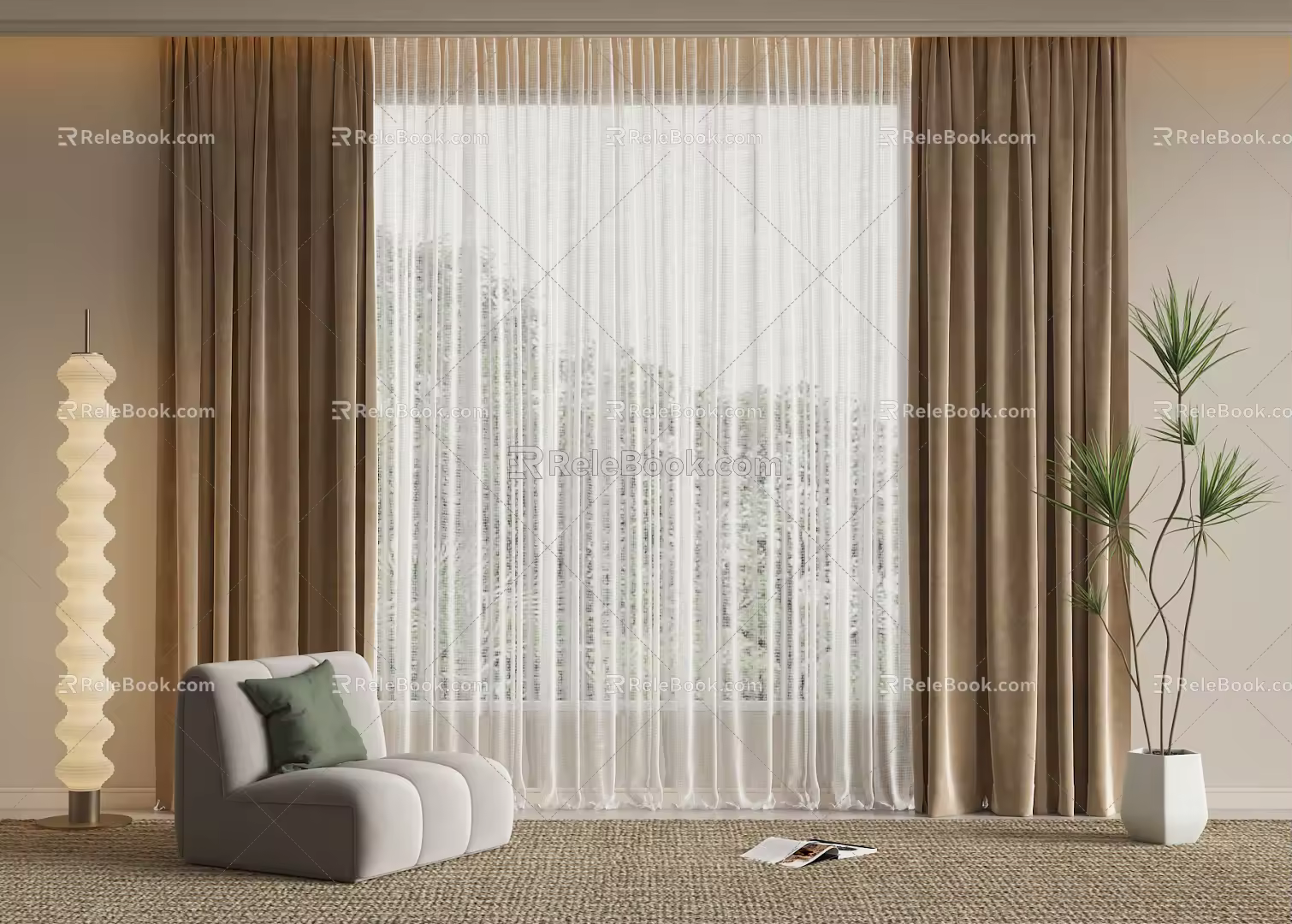 Modern Curtains 3d model