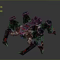 Futuristic Mechanical Spider Robot Character With Armored Legs And Detailed Tech Features